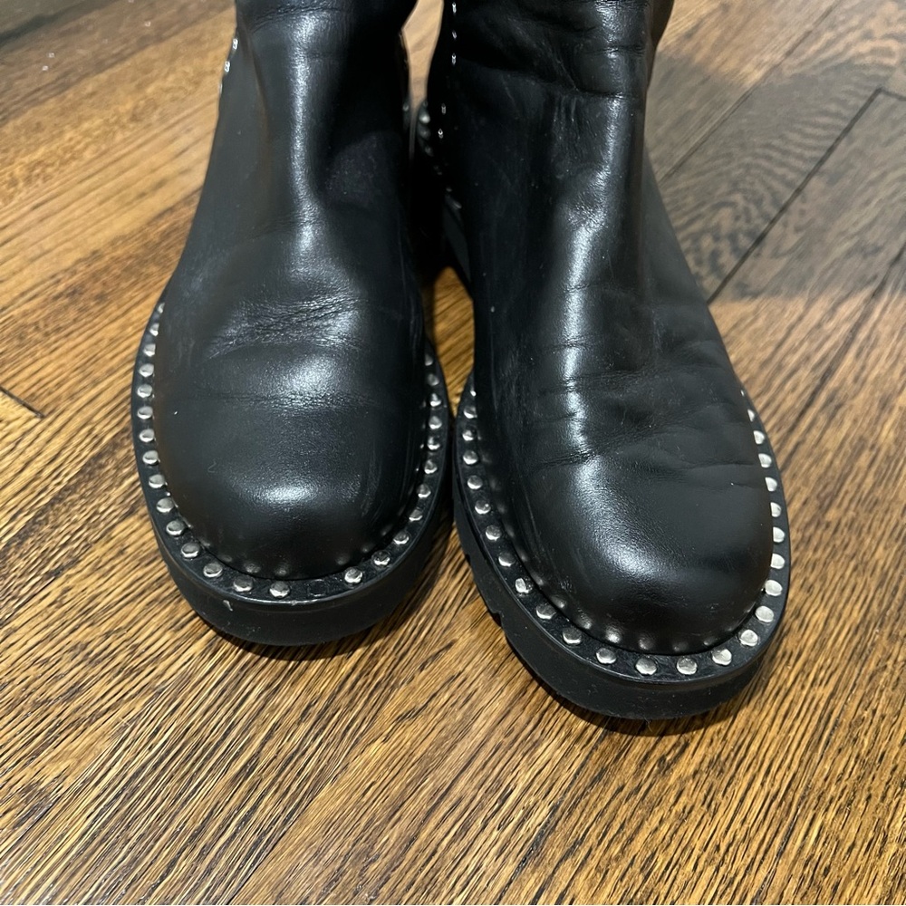 Stuart Weitzman Black 5050 Studded Boots - Picture 6 of 13